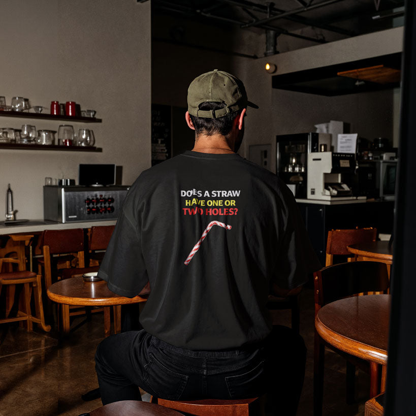 Does A Straw Have One Or Two Holes Back Graphic Tee