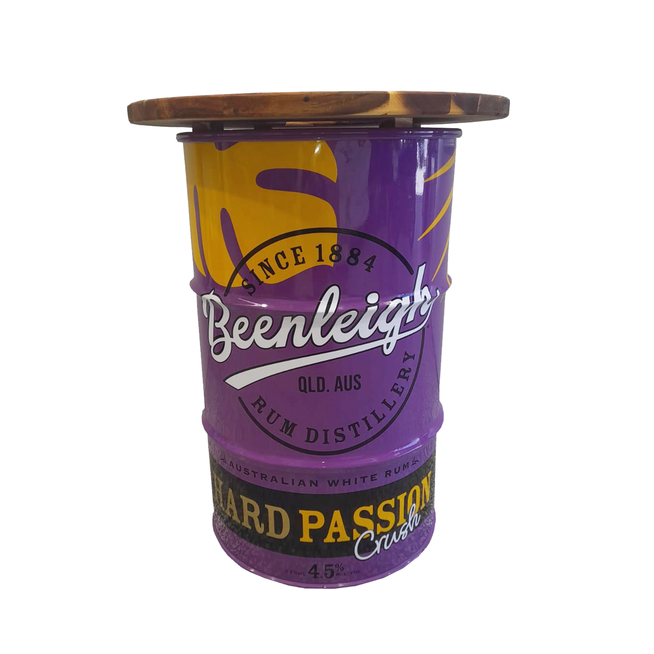 Custom Steel Barrel Table + FREE Angry Monkey Glassware