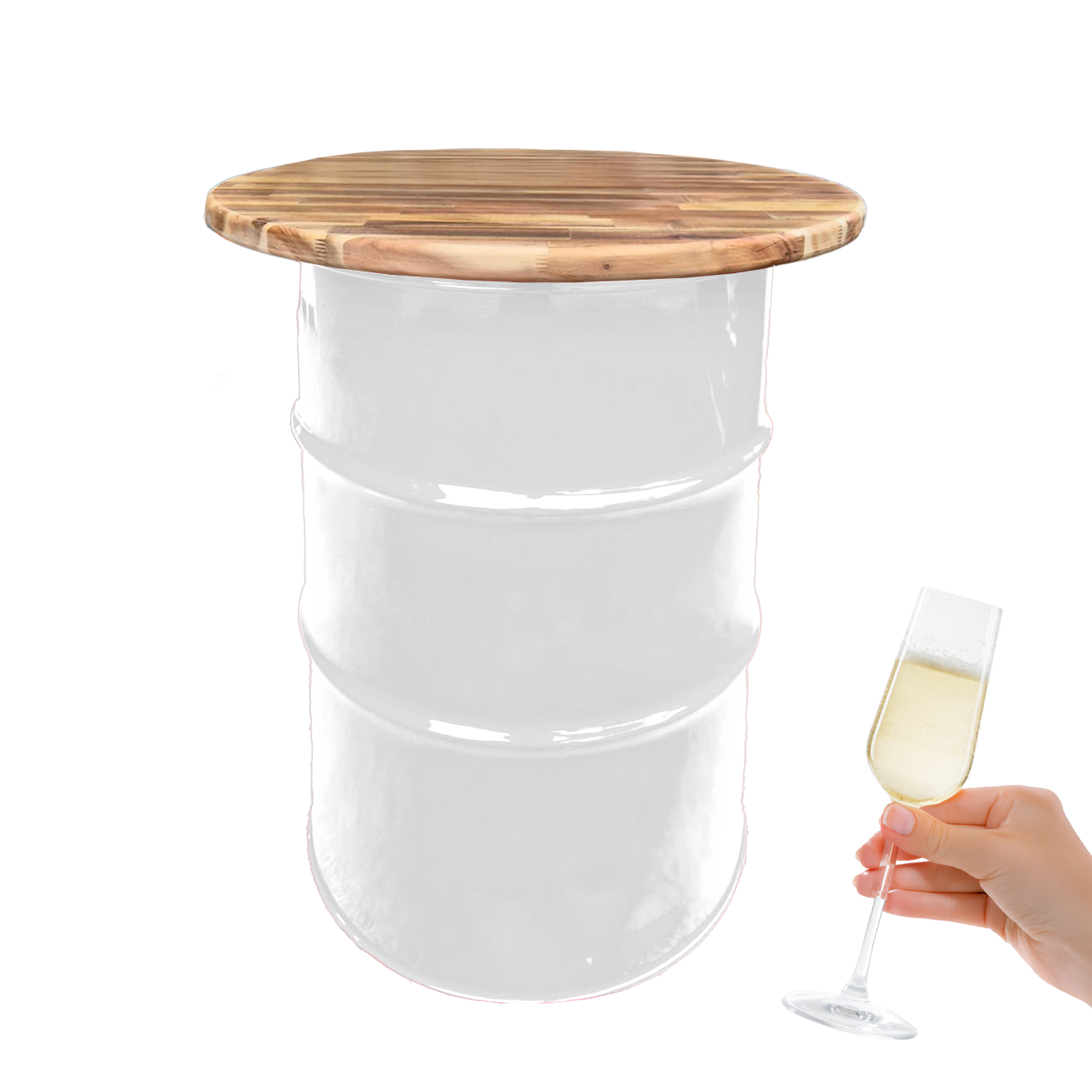 Custom Steel Barrel Table + FREE Angry Monkey Glassware