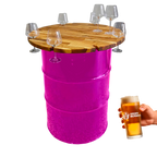 Custom Steel Barrel Table + FREE Angry Monkey Glassware