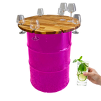 Custom Steel Barrel Table + FREE Angry Monkey Glassware