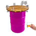 Custom Steel Barrel Table + FREE Angry Monkey Glassware